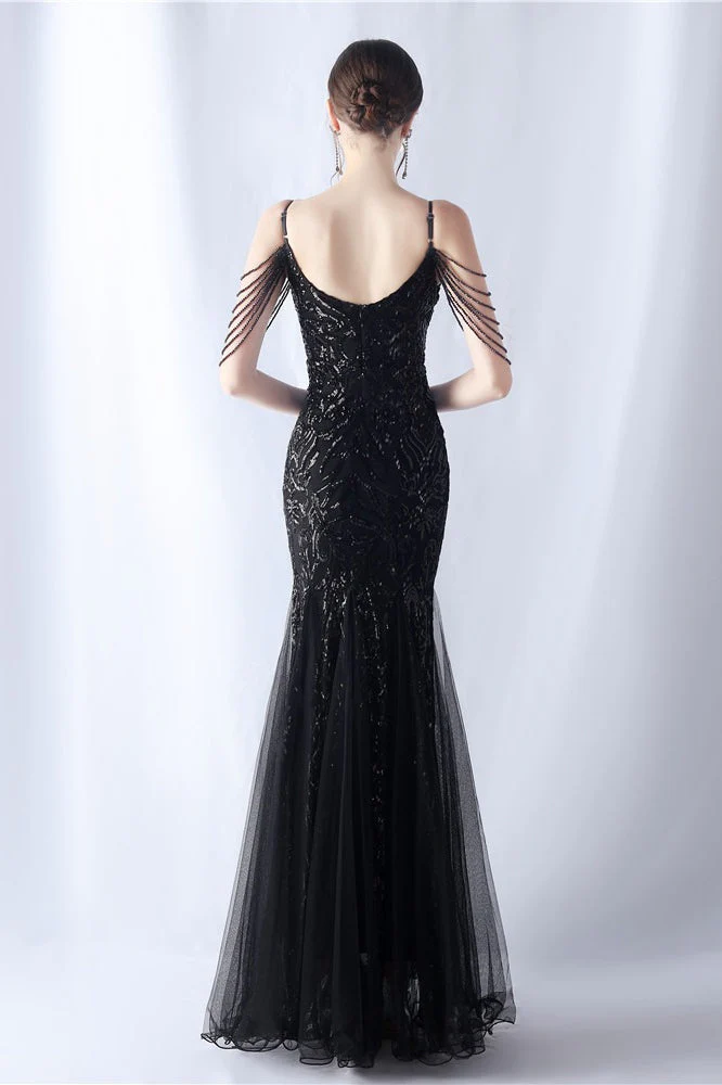 Beaded Mesh Cocktail Maxi Dress - Image 23