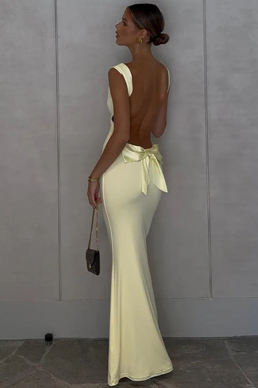 Bow Back Spaghetti Strap Formal Dress - Image 13