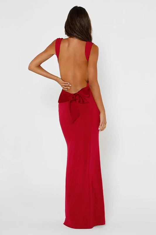 Bow Back Spaghetti Strap Formal Dress - Image 6