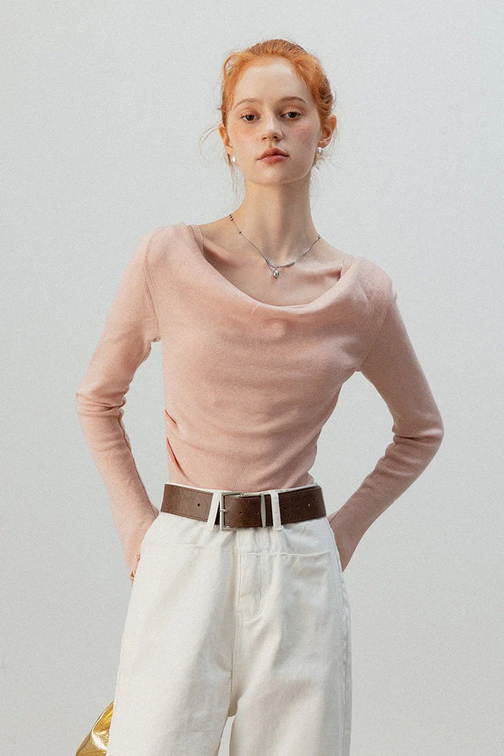 Burgundy Mock Two Piece Knit Top