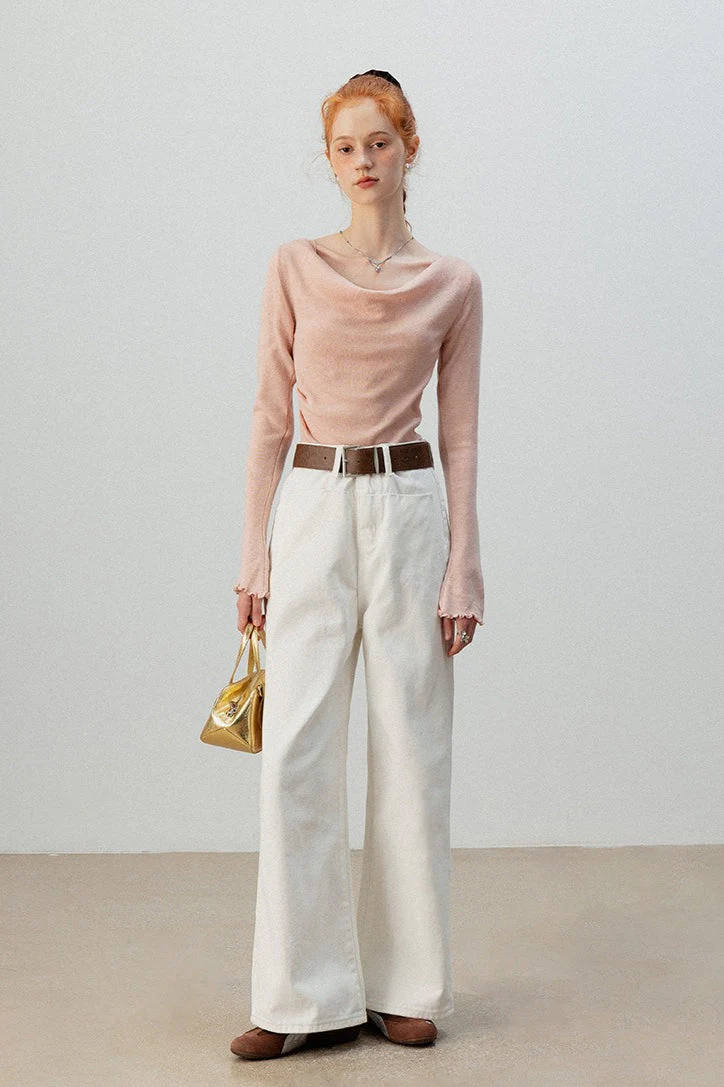 Burgundy Mock Two Piece Knit Top - Image 2