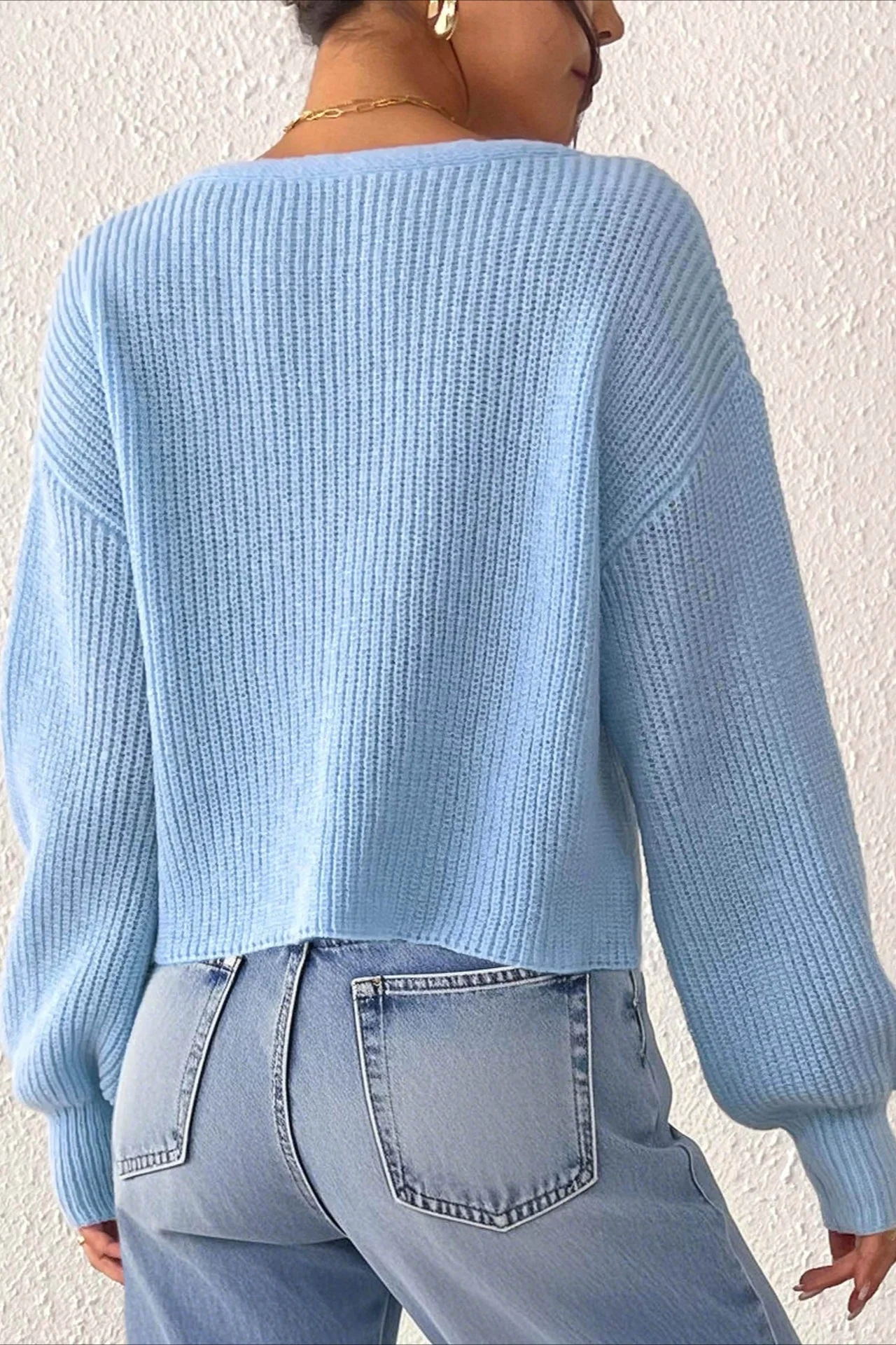 Button Front Crochet Knit Crop Sweater - Image 27