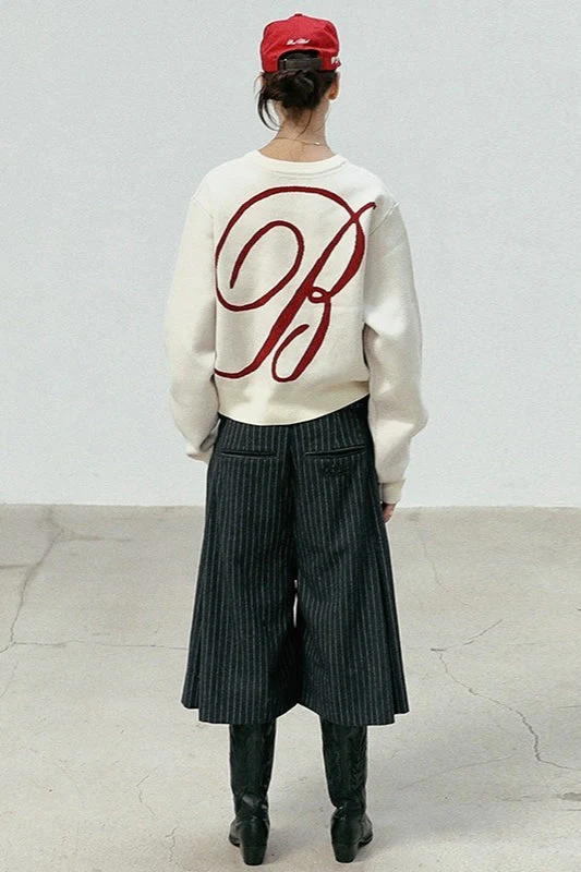 Casual Vintage Crew Neck Sweater - Image 18
