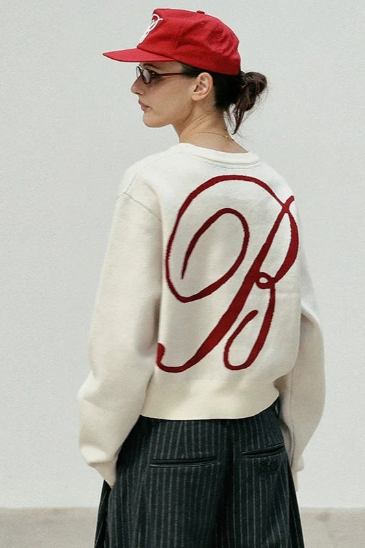 Casual Vintage Crew Neck Sweater - Image 30