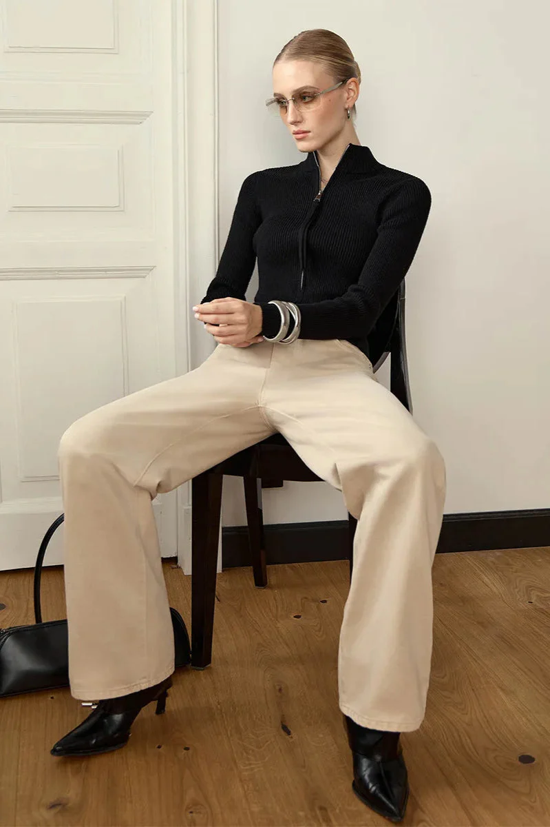 Casual Zip Front Knit Cardigan - Image 11
