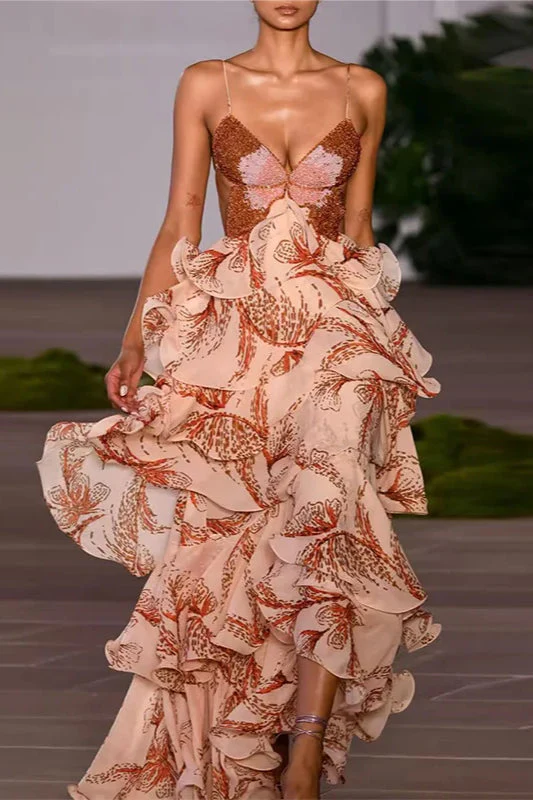 Chic V-Neck Pleated Boho Dress - Image 18