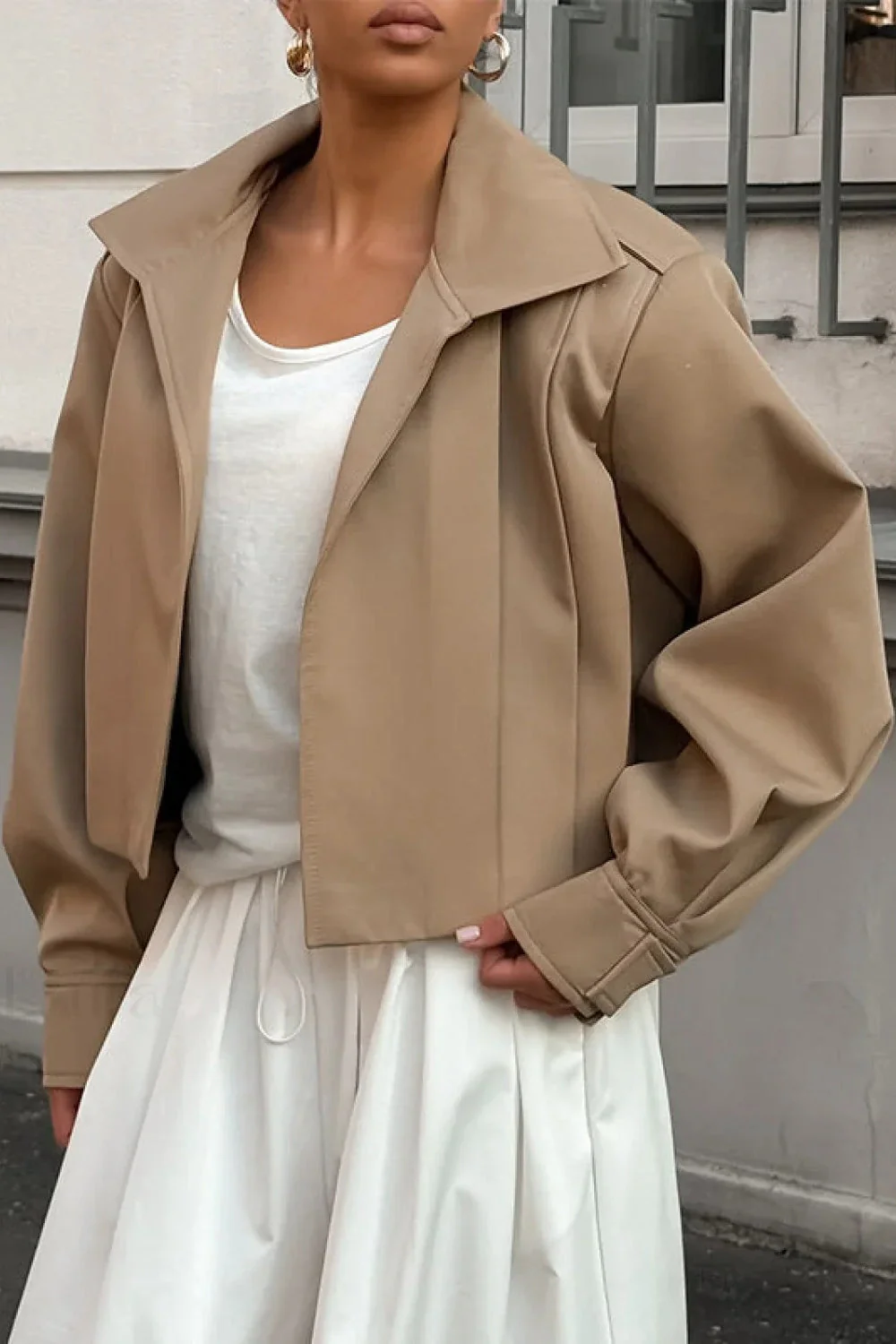 Comfort Fit Lapel Oversized Jacket