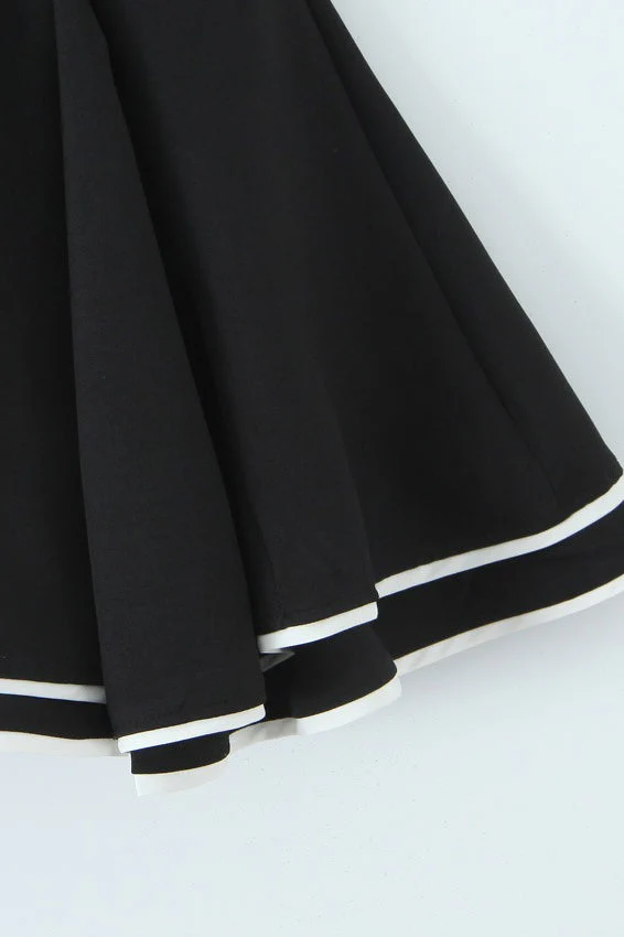 Contrast Bustier Lace-up Back Cocktail Dress - Image 4