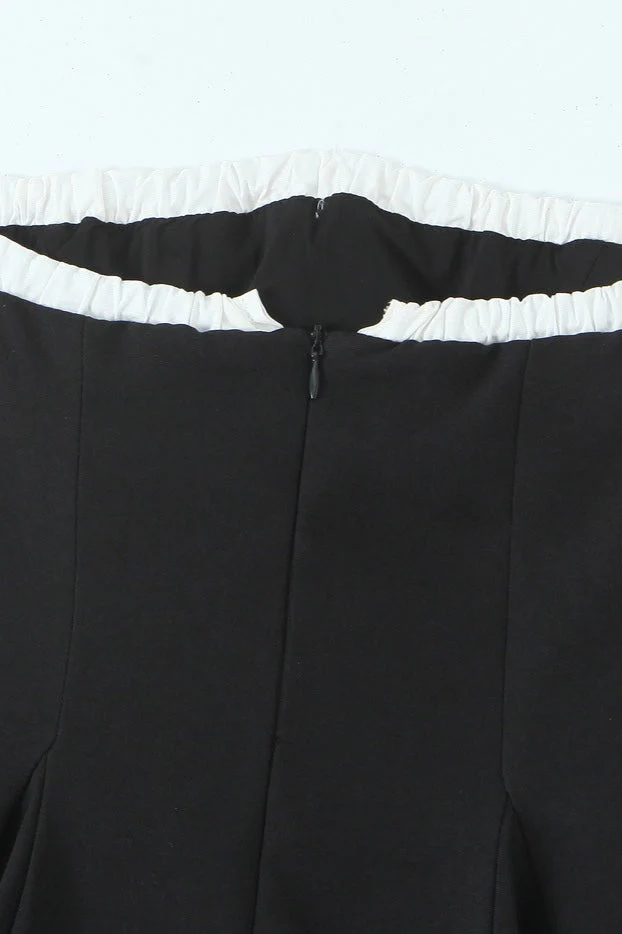 Contrast Bustier Lace-up Back Cocktail Dress - Image 5