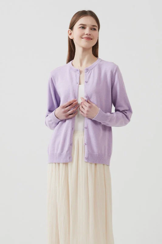 Cotton Round Neck Cardigan - Image 8
