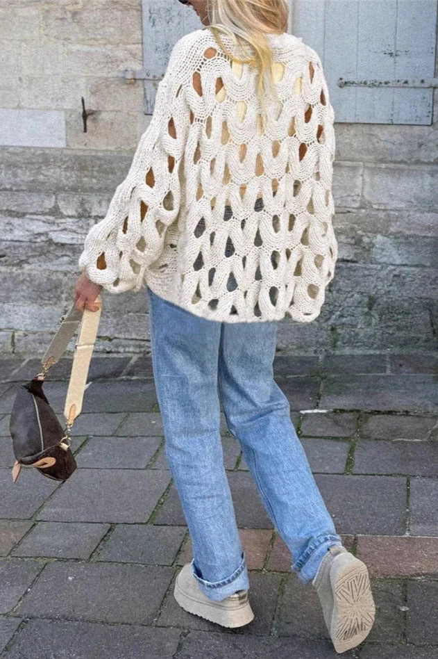 Crochet Knit Hollow Out Pullover Sweater - Image 18