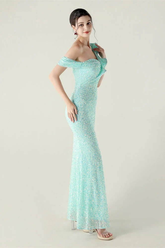Draped One Shoulder Ruffle Formal Dress - Image 22