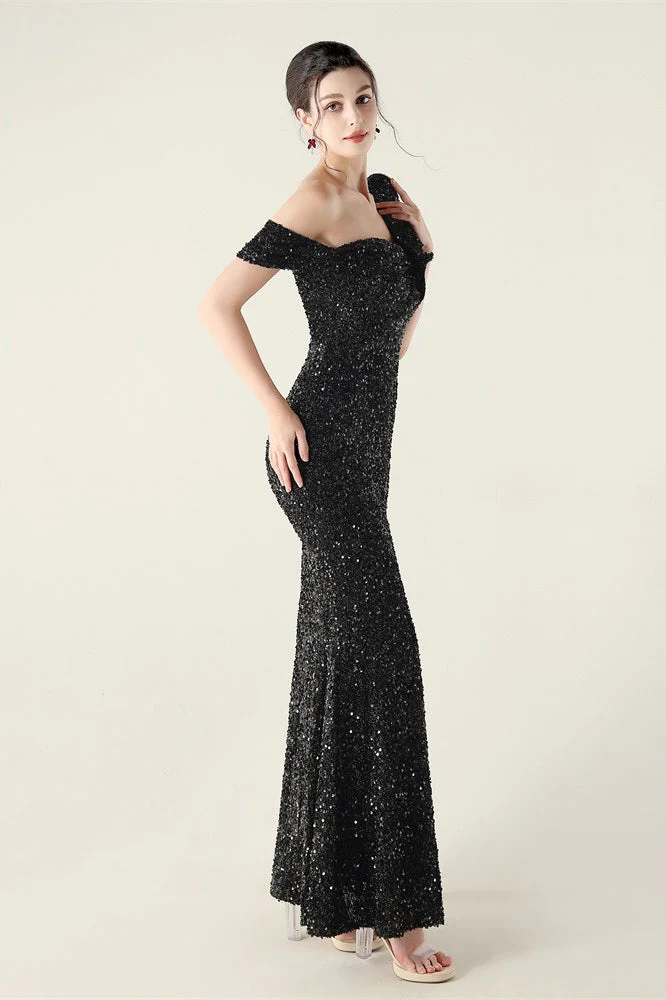 Draped One Shoulder Ruffle Formal Dress - Image 4