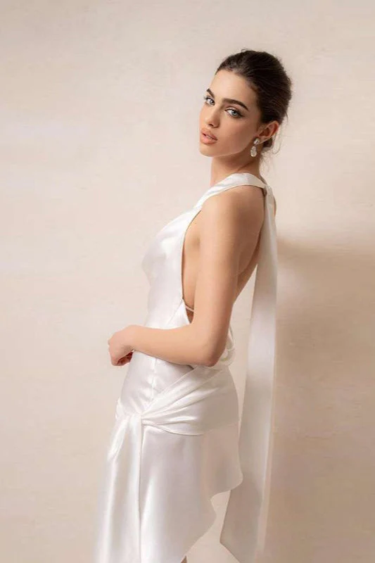 Elegant Cowl Neck Halter Cocktail Dress - Image 3