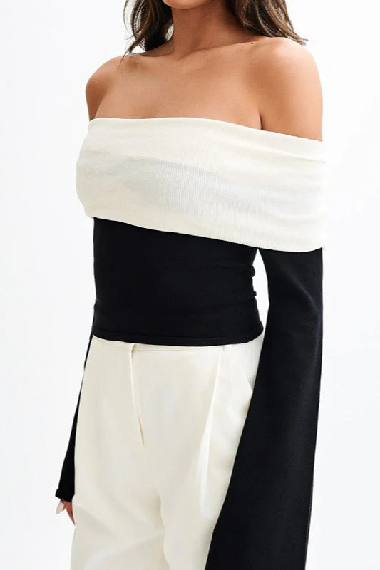 Elegant Off Shoulder Knit Sweater - Image 16