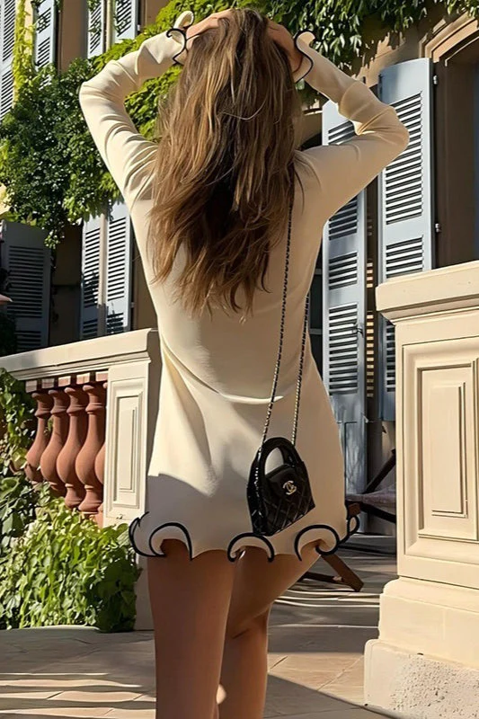 Elegant Round Neck Ruffle Cocktail Dress - Image 6