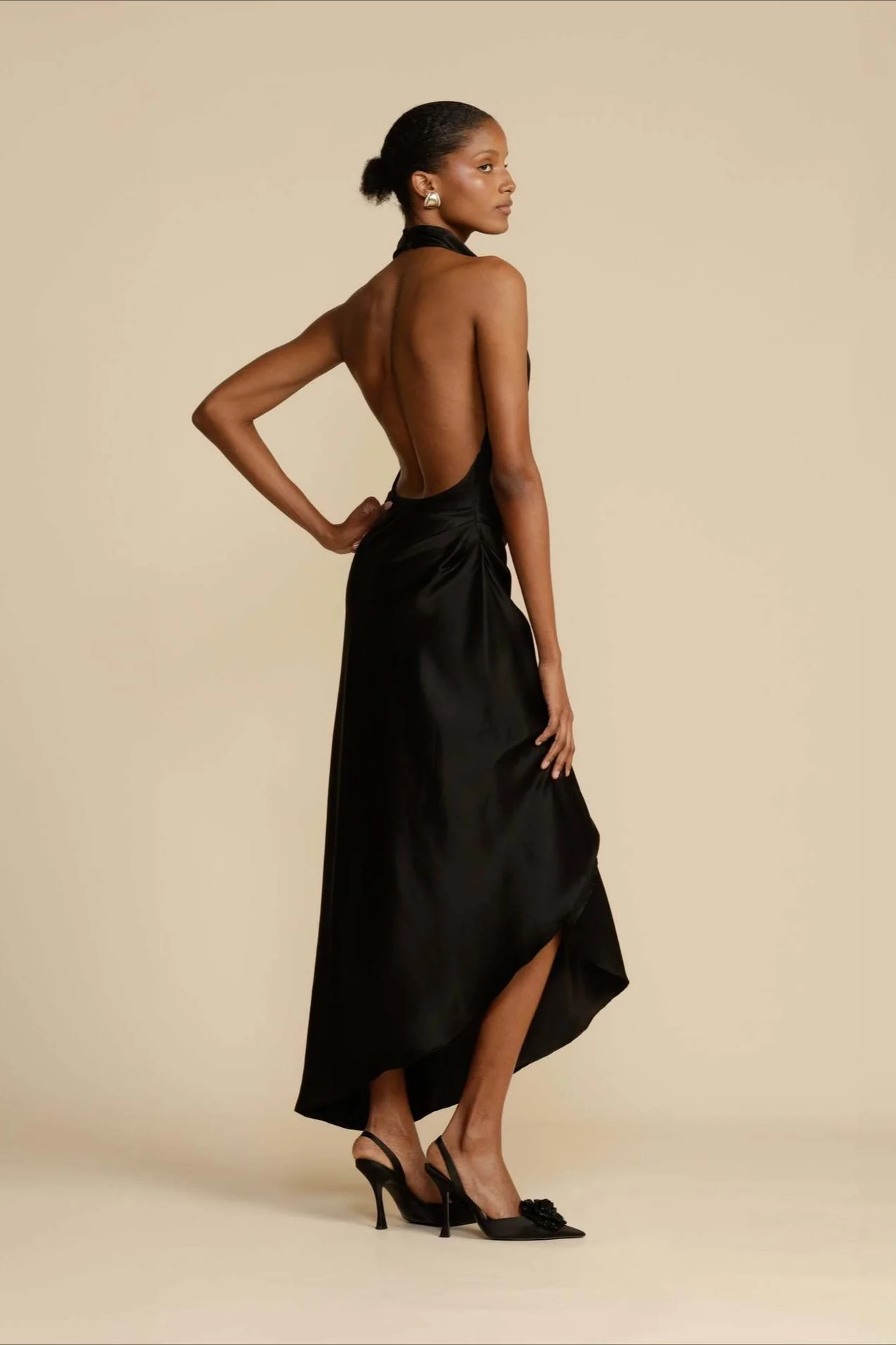 Elegant Satin Slit Backless Party Dress - Image 14