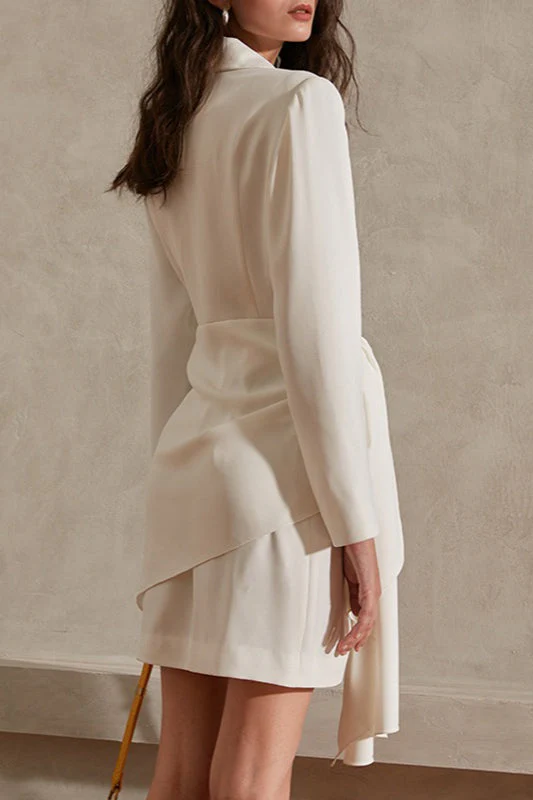 Elegant V-Neck Belted Cocktail Dress - Image 4
