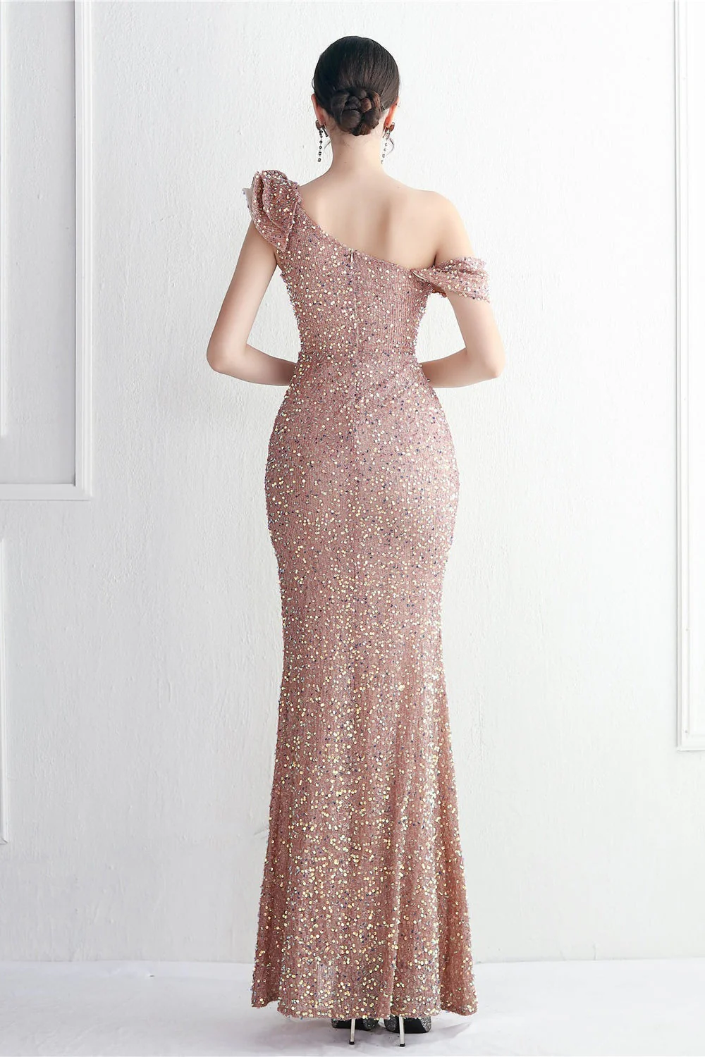 Embellished One Shoulder Mermaid Formal Dress - Image 24