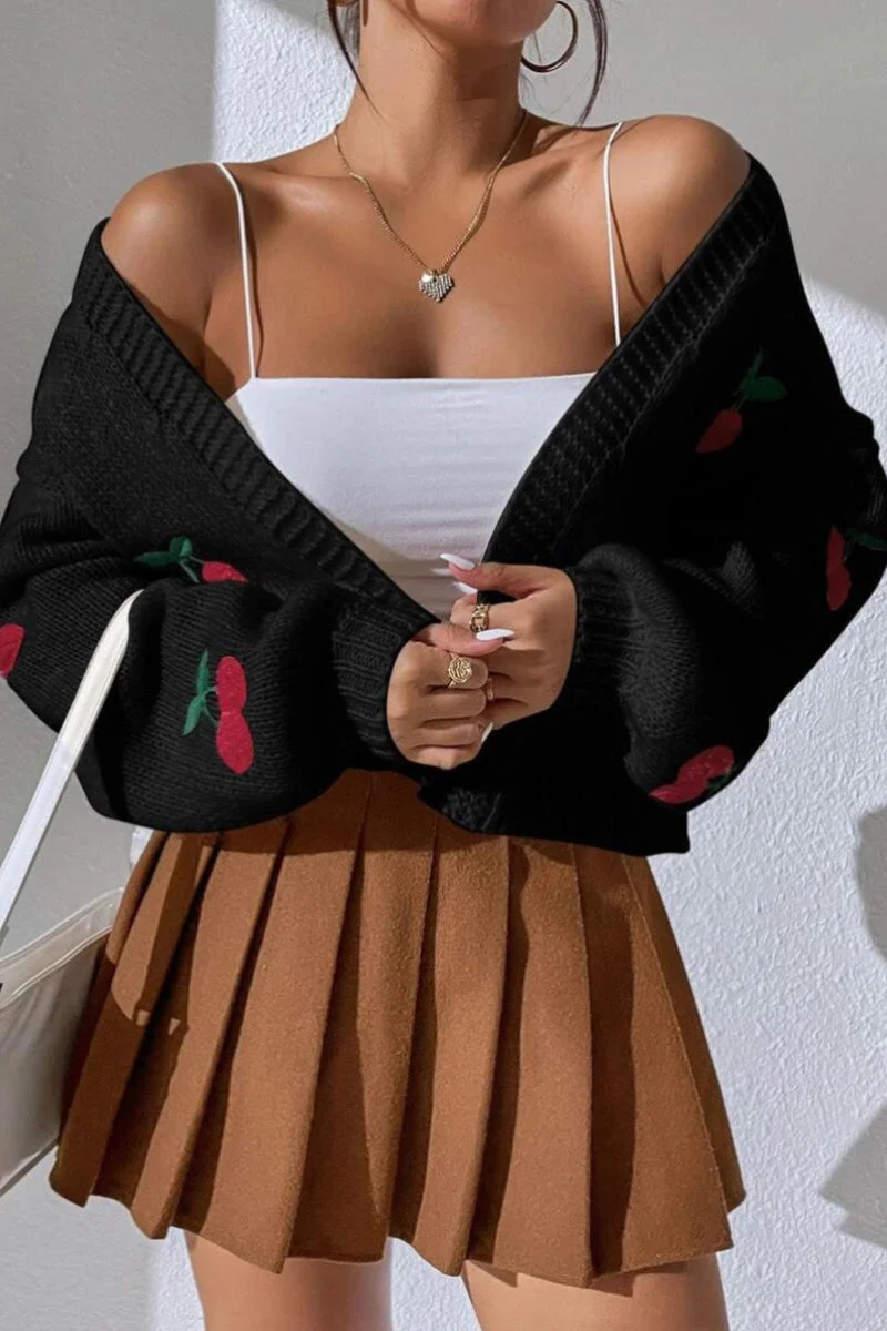 Embroidered Knit Open Front Sweater - Image 33