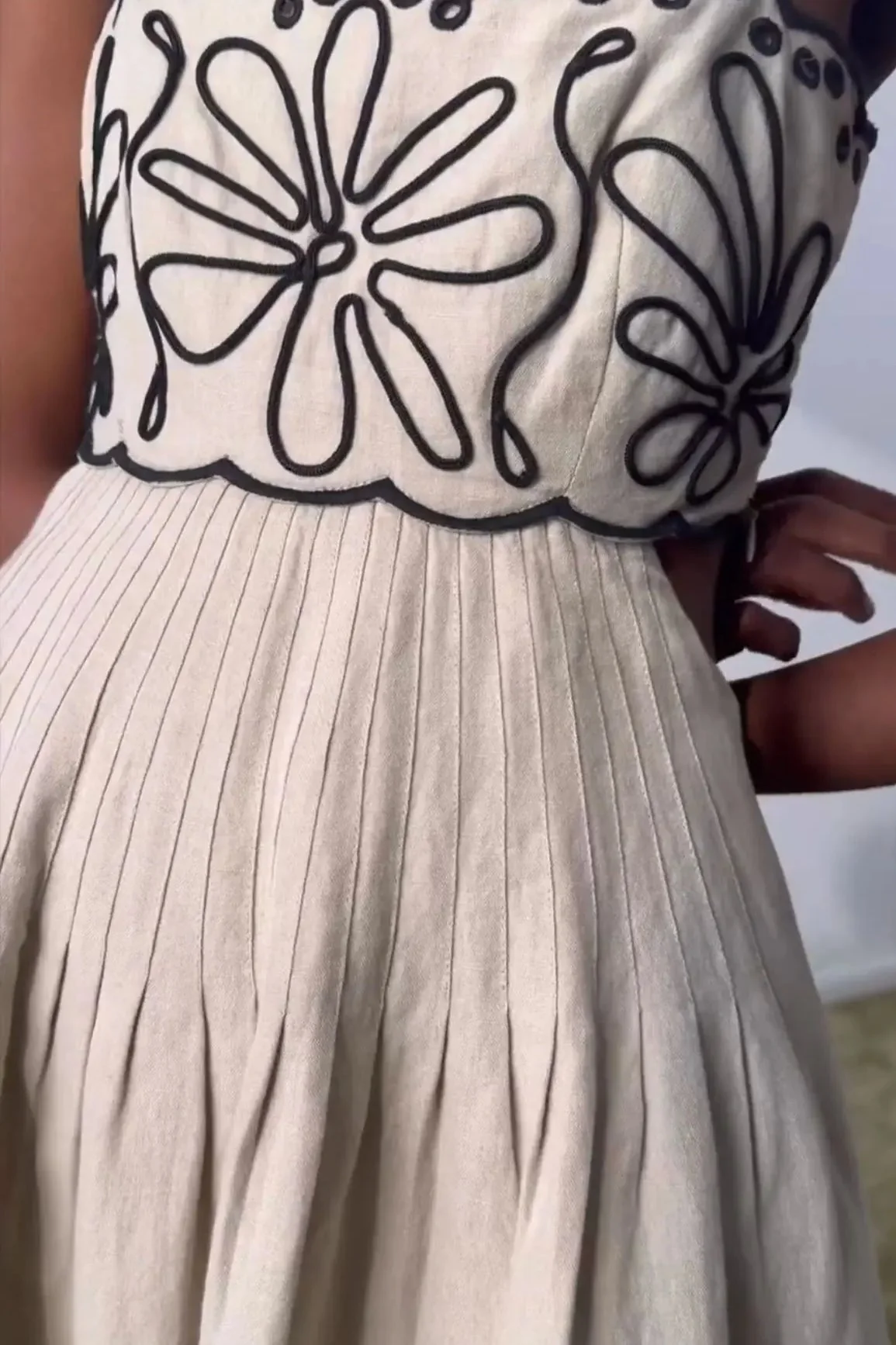 Embroidered Spaghetti Strap Boho Dress - Image 15