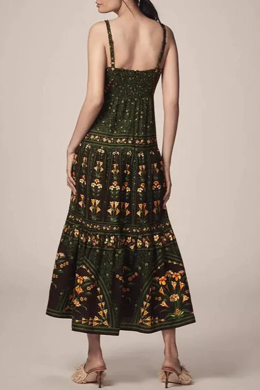 Ethnic Vintage Print A-Line Boho Dres - Image 10