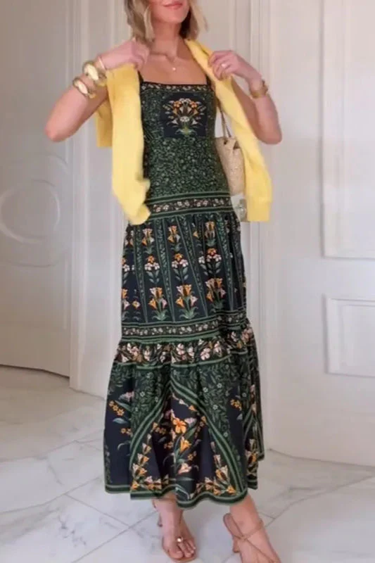 Ethnic Vintage Print A-Line Boho Dres - Image 7