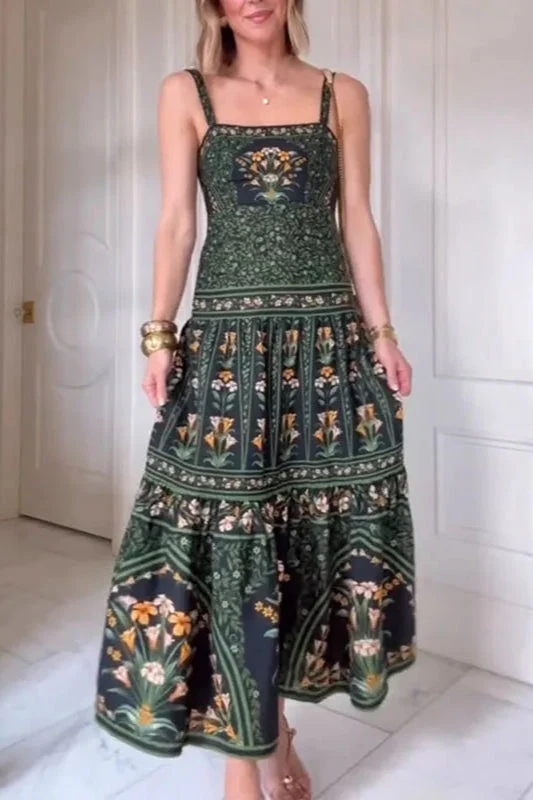 Ethnic Vintage Print A-Line Boho Dres - Image 9