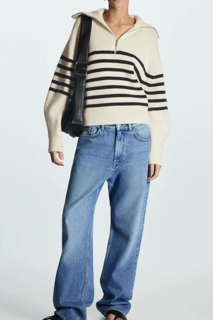 Fashion Wool Blend Open Collar Sweater - Image 13