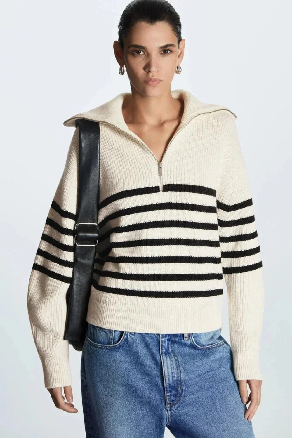 Fashion Wool Blend Open Collar Sweater - Image 21