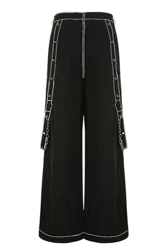 Gothic Wide Leg Cargo Jeans - Image 9