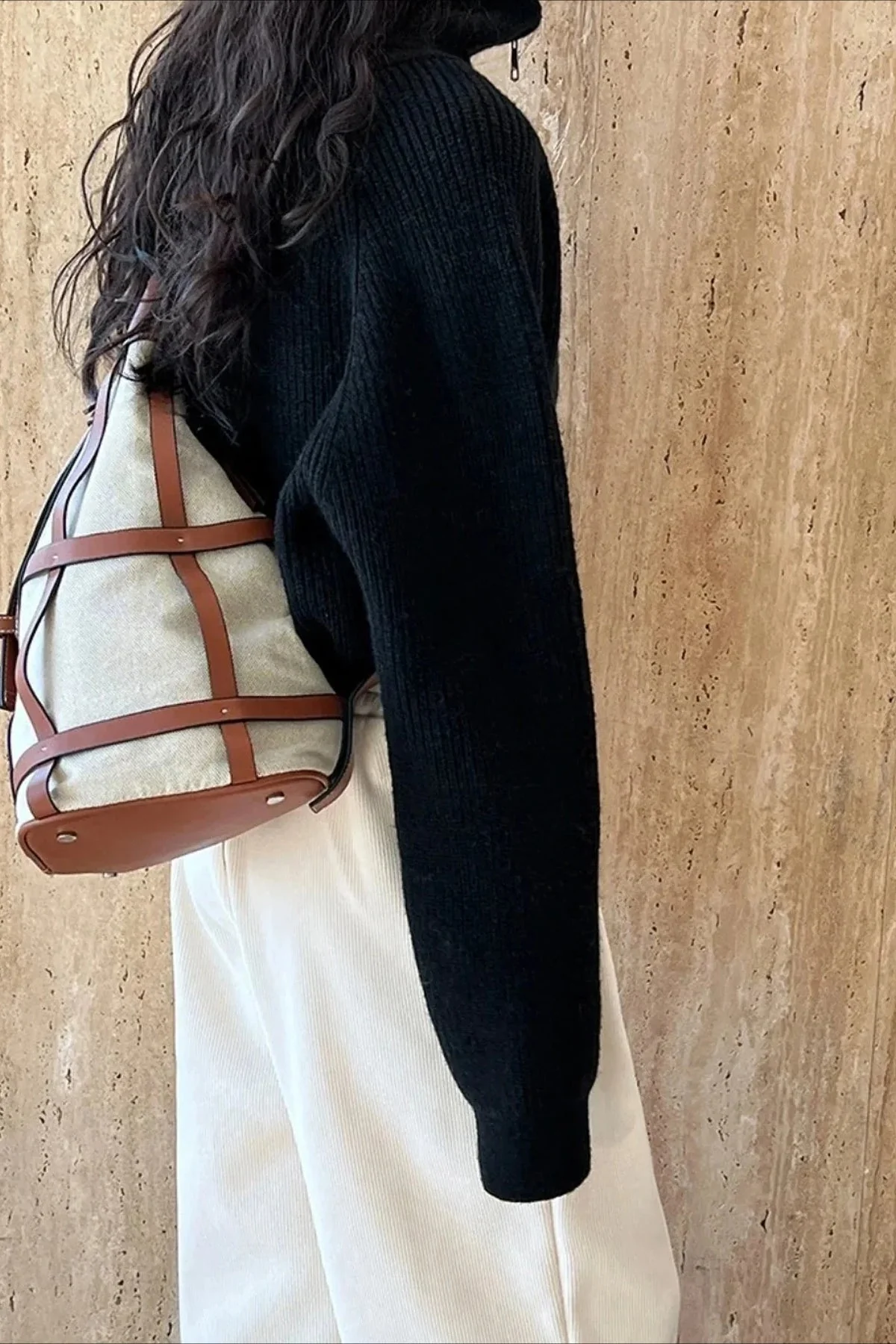 Half Zip Knit Turtleneck Sweater - Image 17