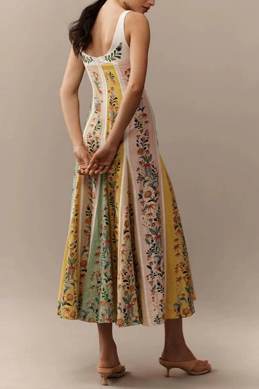 Halter Floral Printed Boho Dress - Image 3