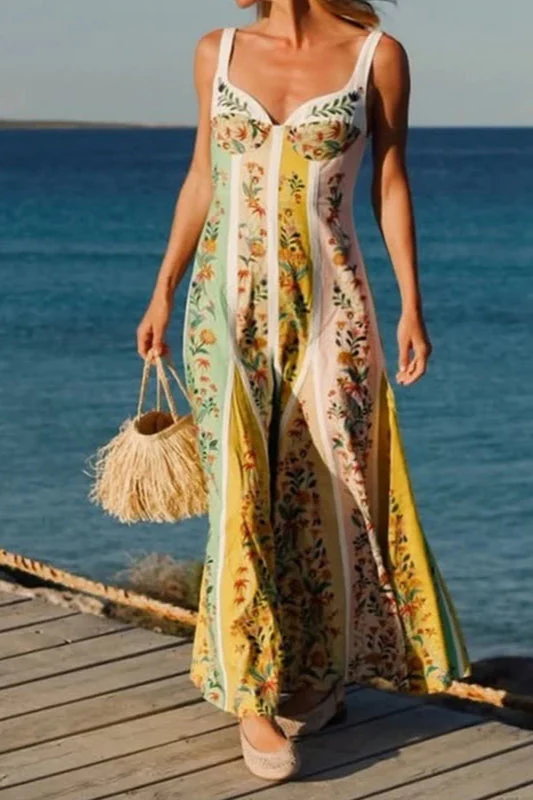 Halter Floral Printed Boho Dress - Image 4