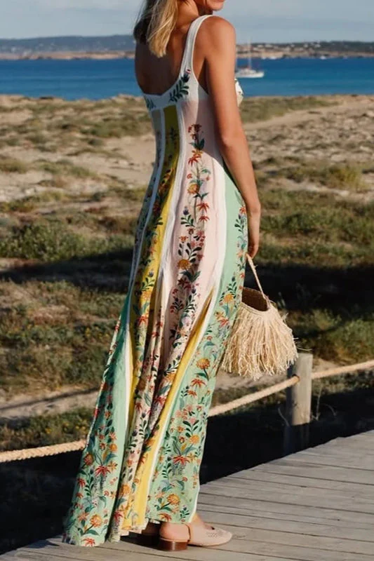 Halter Floral Printed Boho Dress - Image 6