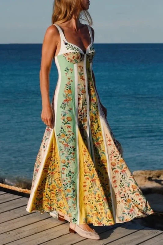 Halter Floral Printed Boho Dress - Image 8
