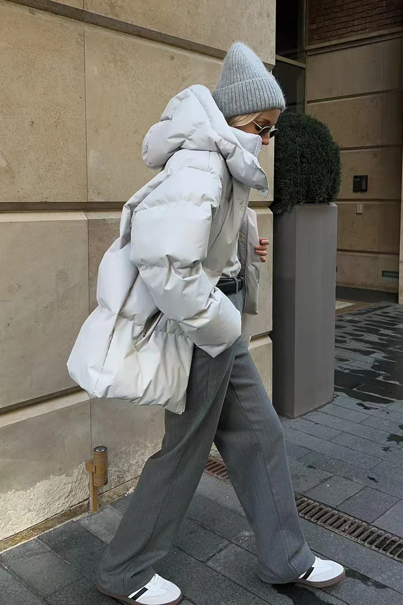 Heavy Duty Zipped Hooded Puffer Jacket - Image 4