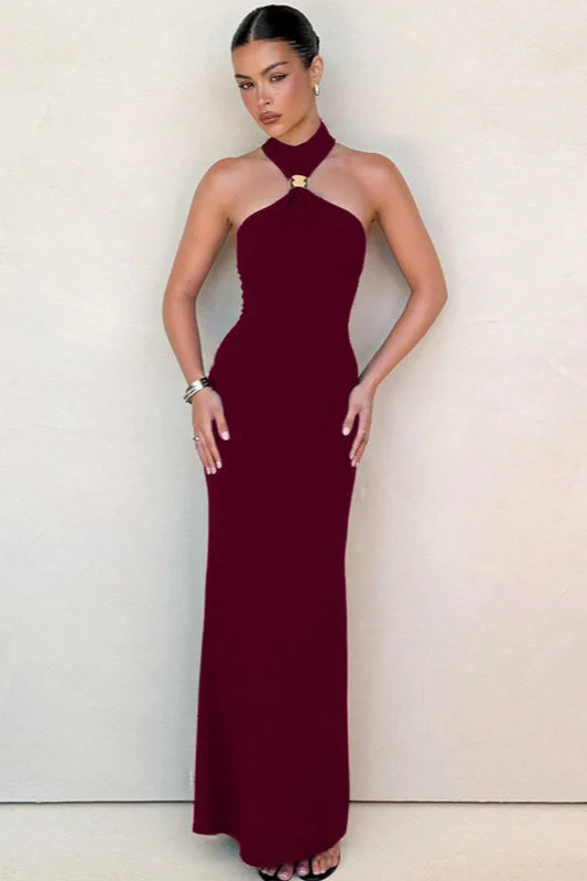 High Neck Sleeveless Slit Formal Dress - Image 6