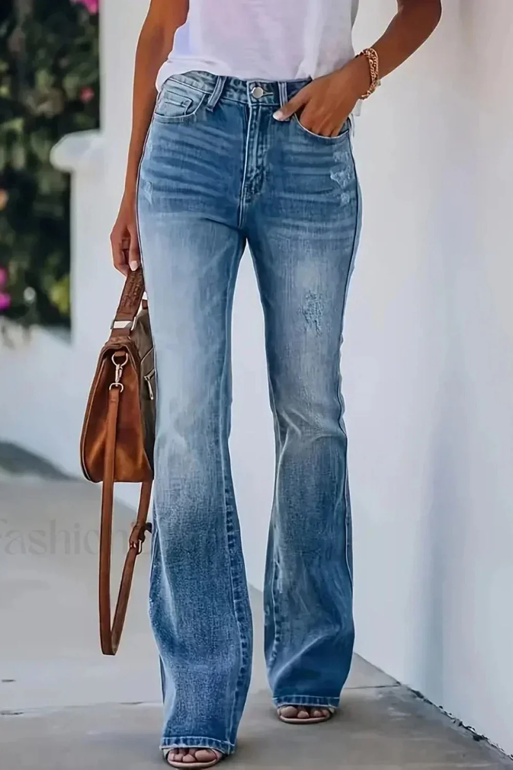High Waist Flared Denim Jeans - Image 4