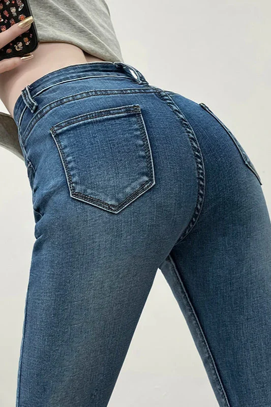 High Waist Skinny Pencil Jeans - Image 15