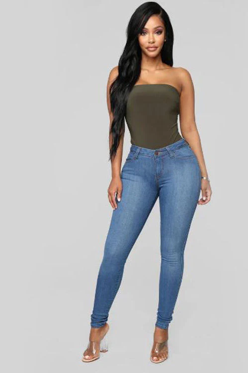 High Waist White Skinny Jeans - Image 14