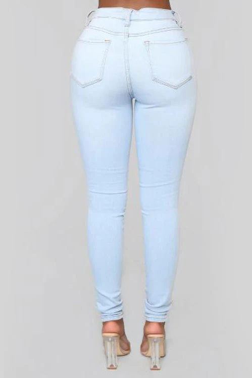 High Waist White Skinny Jeans - Image 19