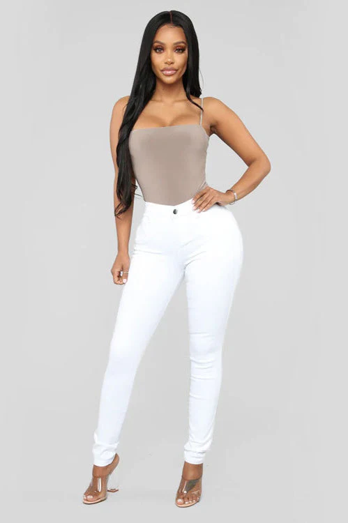 High Waist White Skinny Jeans - Image 2