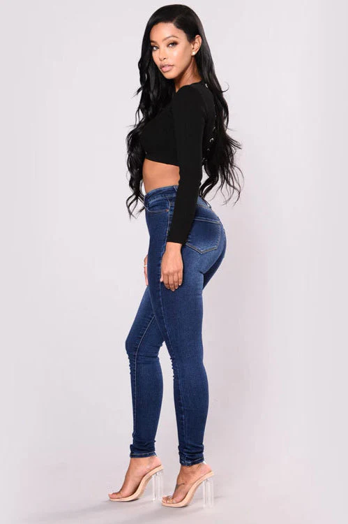 High Waist White Skinny Jeans - Image 25