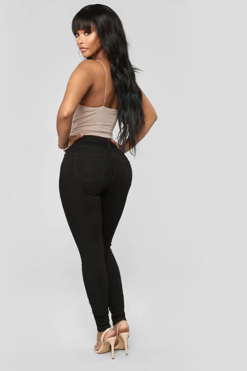 High Waist White Skinny Jeans - Image 30