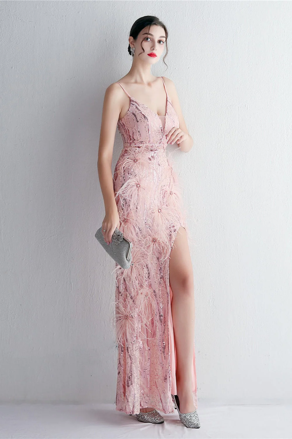 Intricate Beadwork Figure Hugging Gown Formal Dress - Image 4