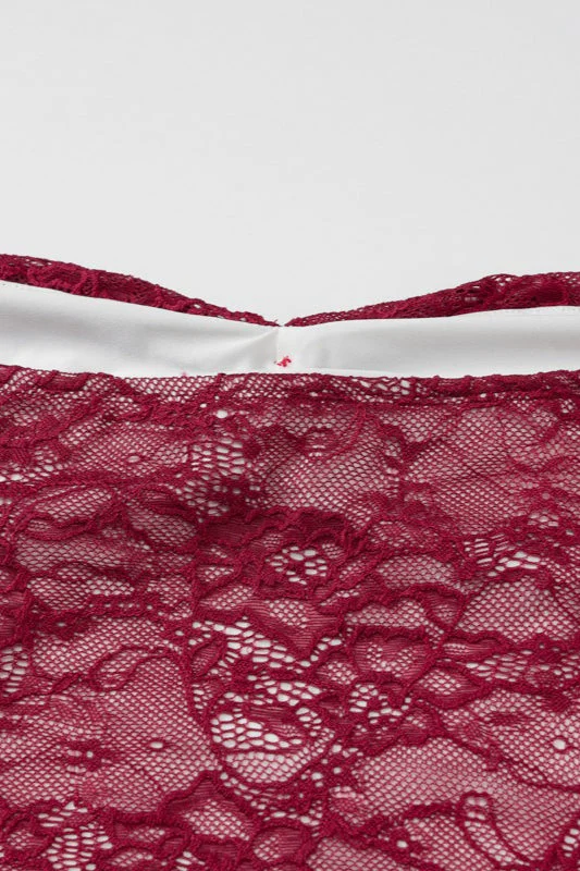 Lace Bustier Ruffle Hem Cocktail Dress - Image 12