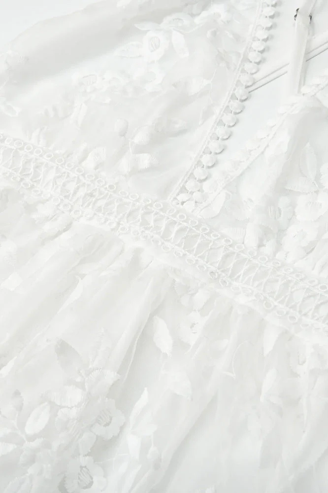 Lace Mesh Backless Boho Dress - Image 3