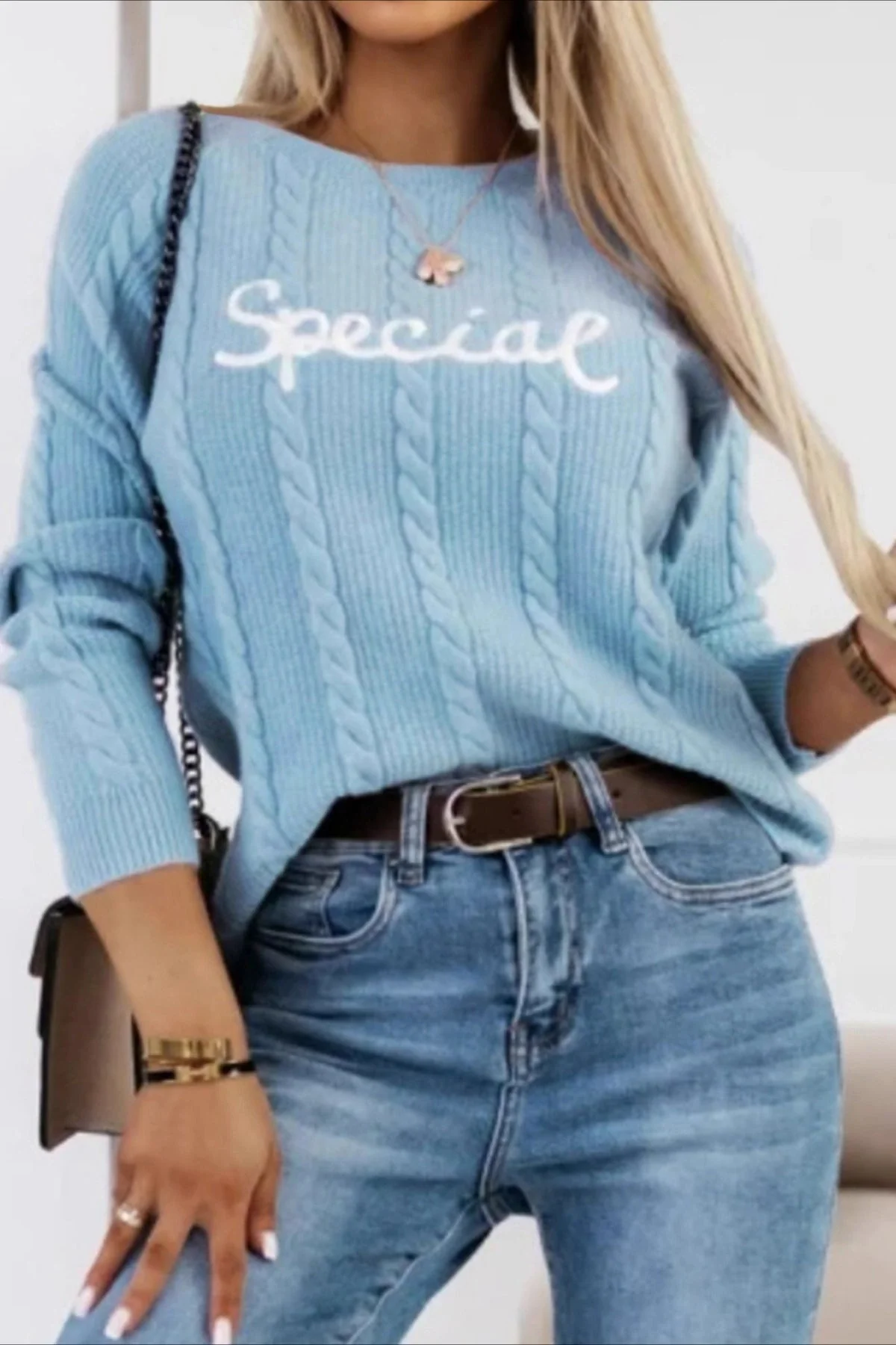Letter Embroidered Knit Pullover Sweater - Image 12