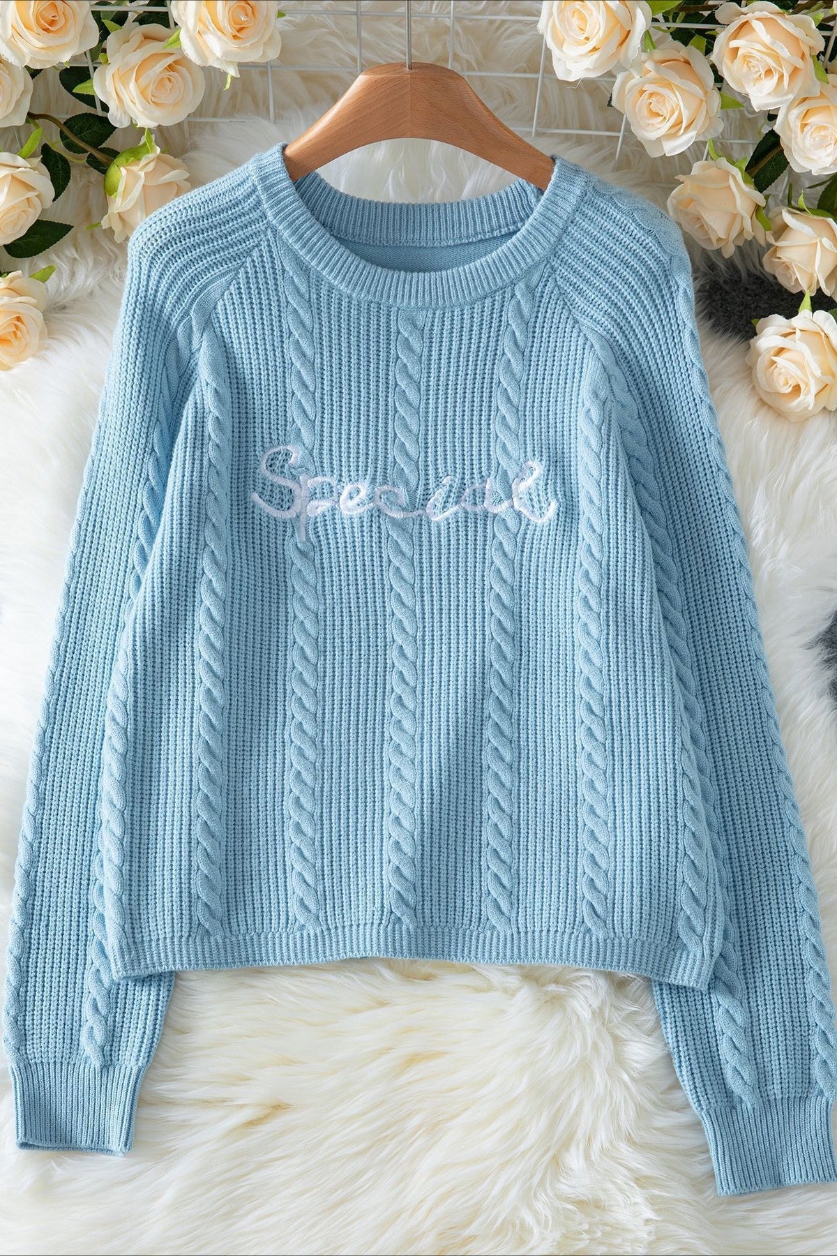 Letter Embroidered Knit Pullover Sweater - Image 6